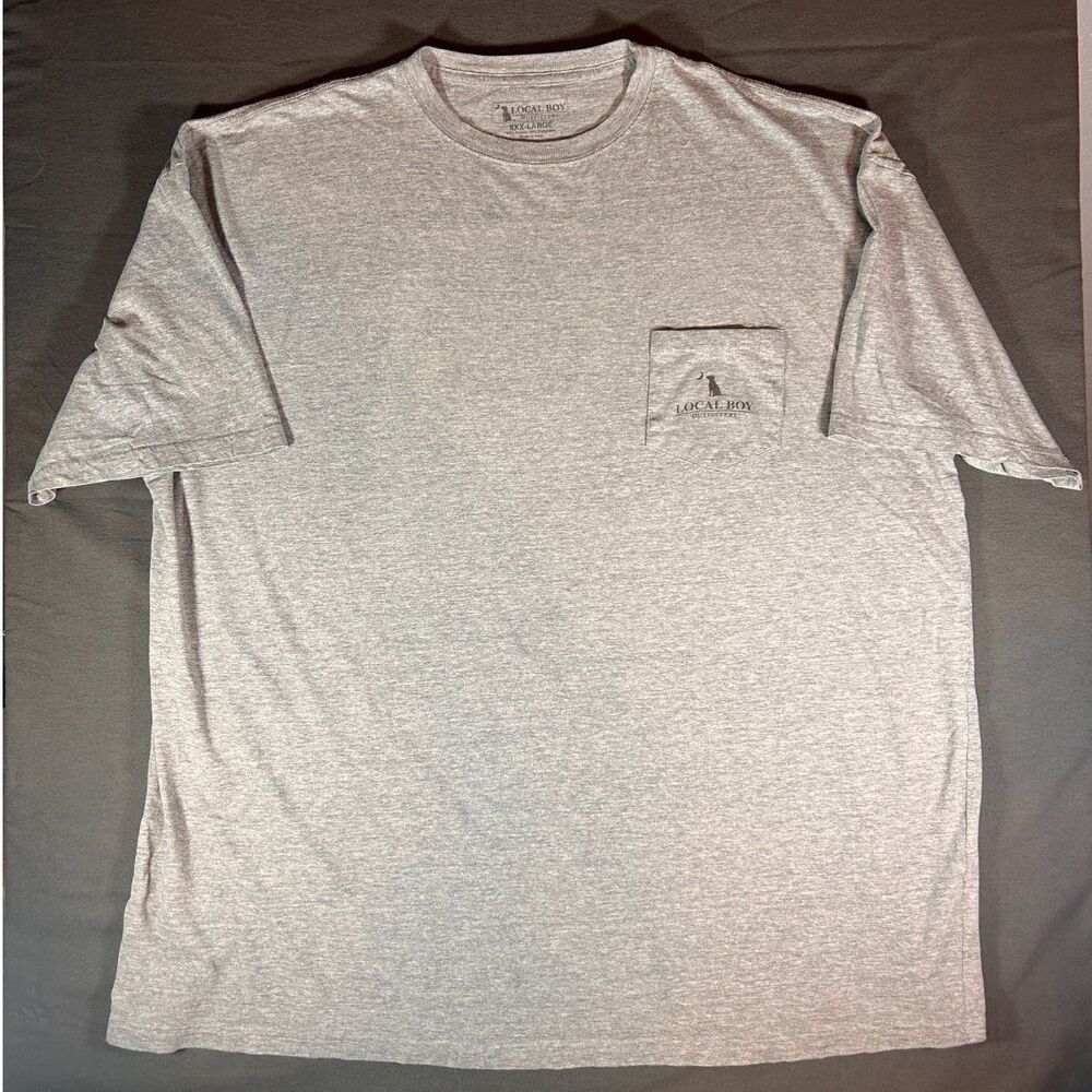 Local Boy Mens 3XL Gray Camo Duck Pocket Graphic Tee Southern Hunting Outdoor